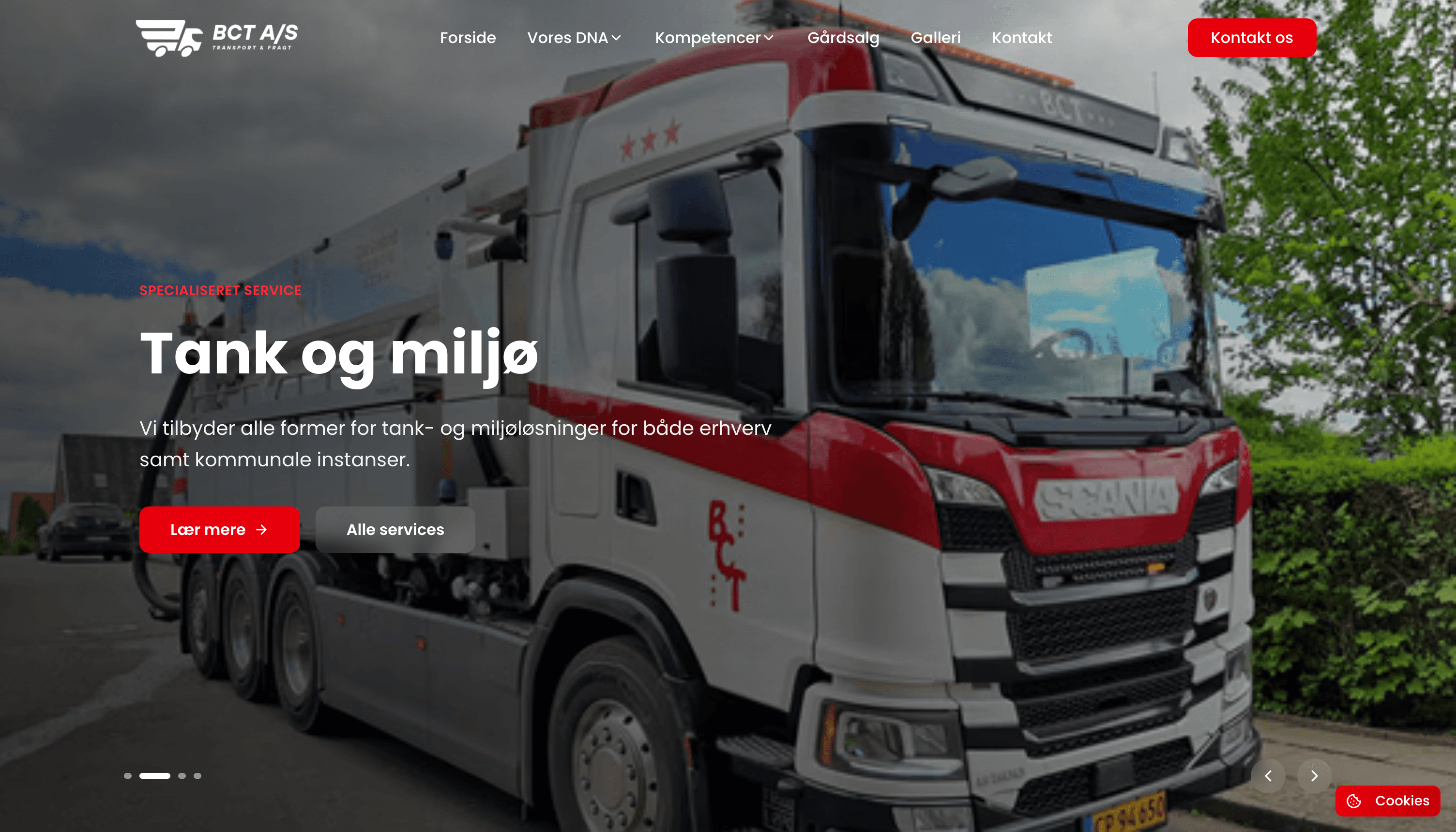 Screenshot af BCT hjemmeside